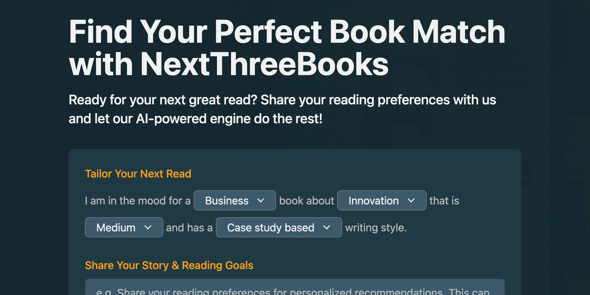 NextThreeBooks: The AI-Powered Book Recommendation Tool You Need Feature image