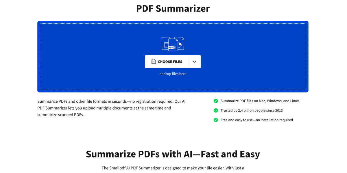 The Perfect AI Tool for Summarizing PDFs – Smallpdf AI PDF Summarizer Feature image