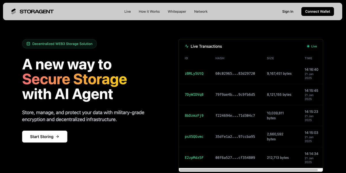 StorAgent: Pioneering AI-Powered Decentralized Storage Feature image