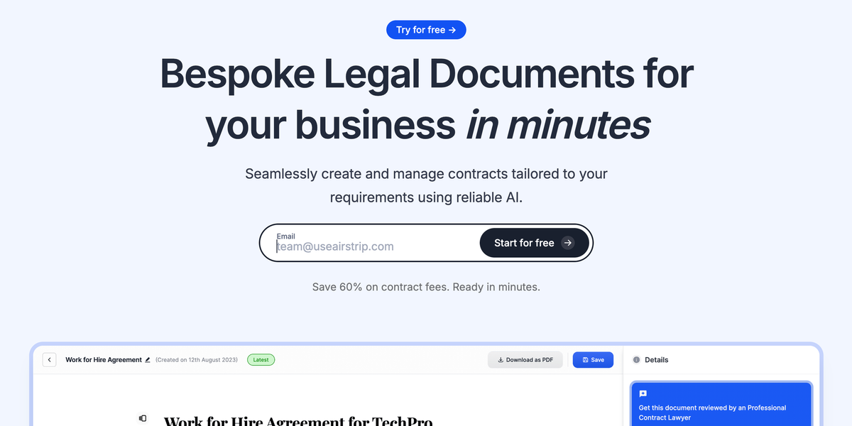 Airstrip AI: A Revolutionary Legal Assistant for Businesses Feature image