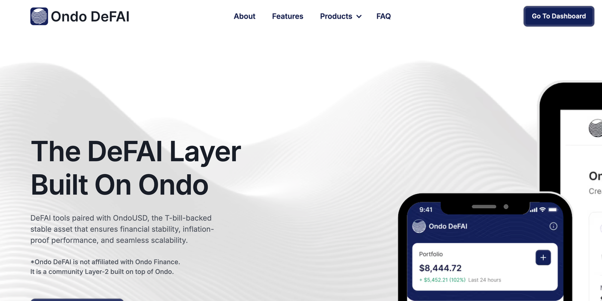 Ondo DeFAI: Bridging AI and Decentralized Finance with T-Bill-Backed Stability Feature image